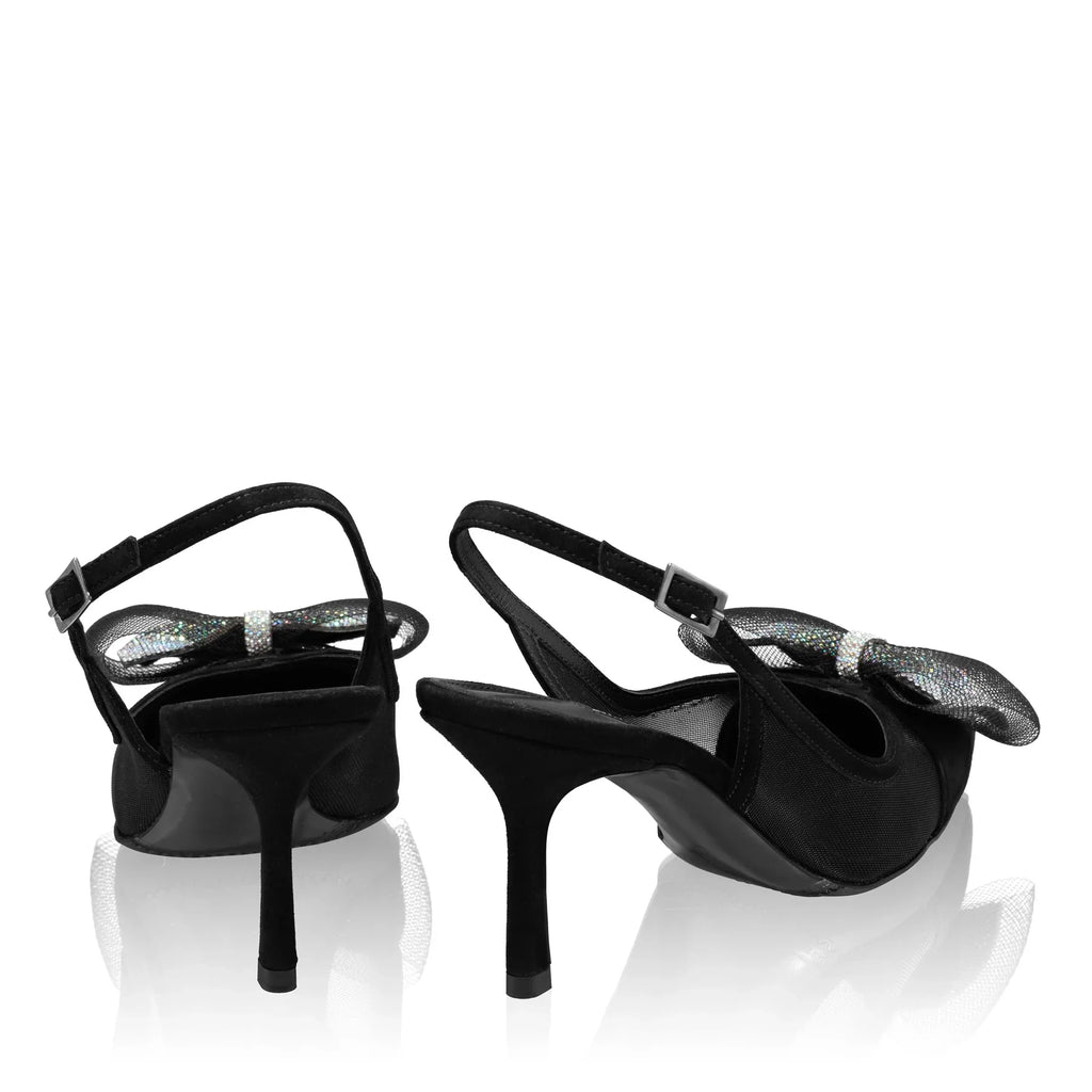 Pantofi Decupati Dama 8080 Camoscio+Rete Negru