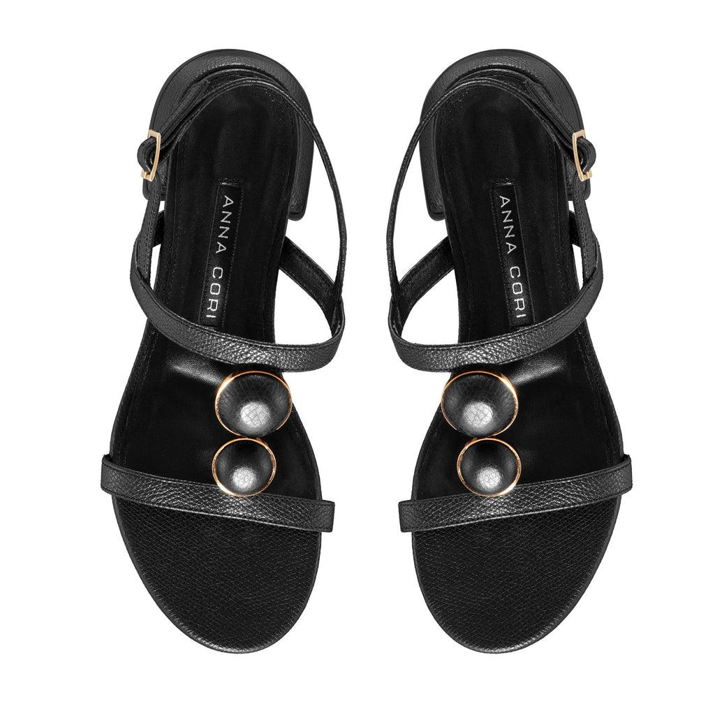 Sandale Dama 5951 Vitello Stamp Negru